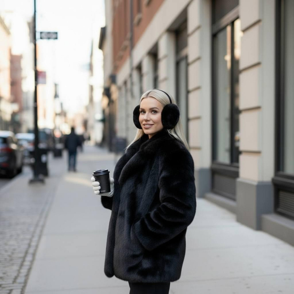 Жіночі хутряні навушники Rex Білий Харків - фото 1