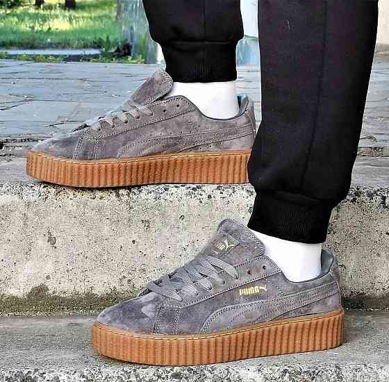 Чоловічі Термо Кросівки Puma Сліпони Сірі Мокасини Пума Замшеві Єврозима (розміри: 41,42,43,44) Дніпро