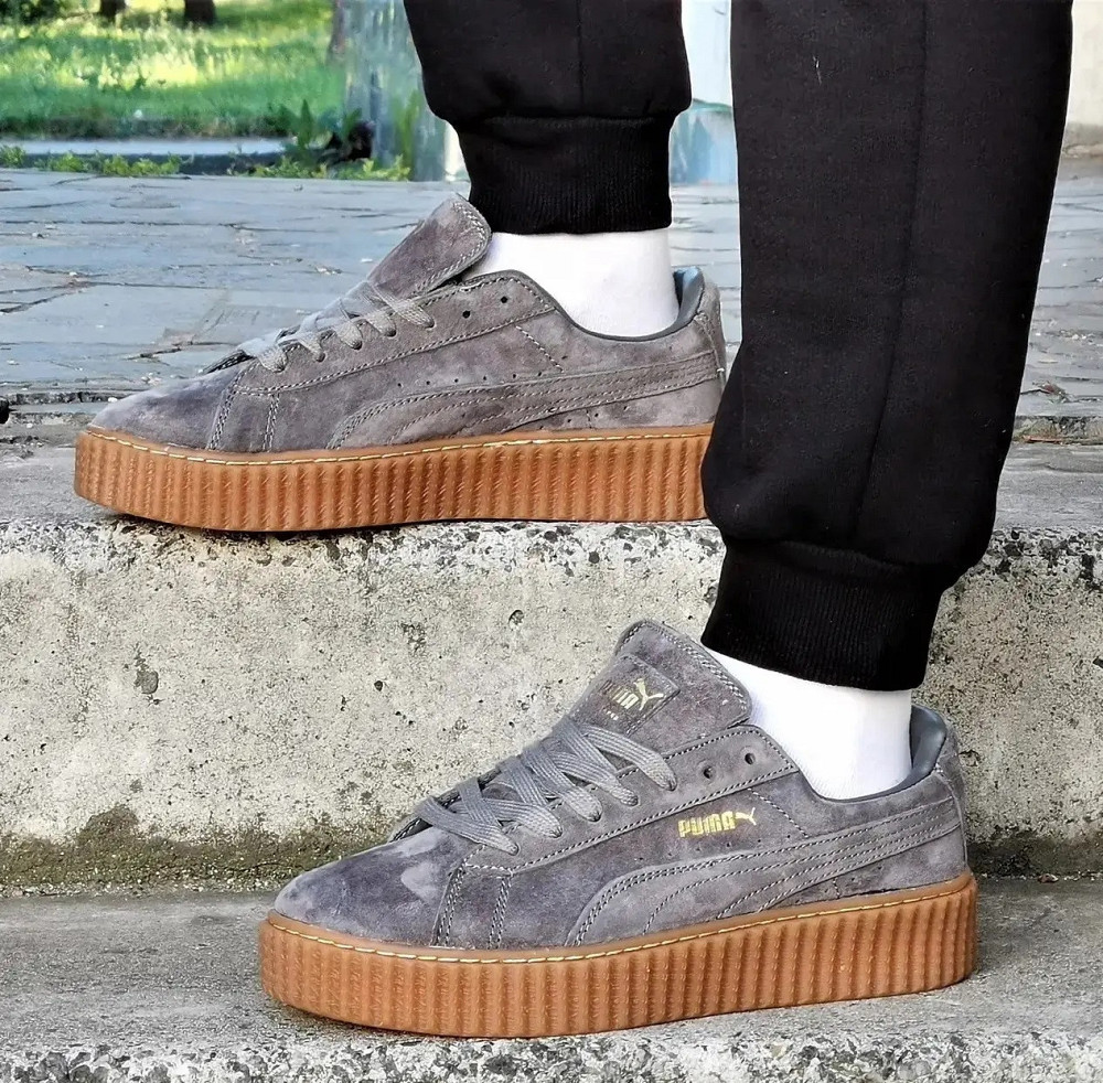 Мужские Термо Кроссовки Puma Слипоны Серые Мокасины Пума Замшевые Еврозима (размеры: 41,42,43,44) Днепр - изображение 2