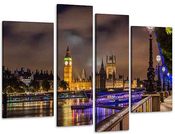 Модульная картина Ночной Лондон Art-69_4Модульная картина Ночной Лондон Art-68_4 110x160 см Киев