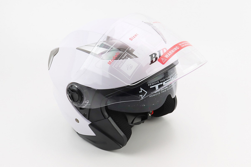 Шолом відкритий+відкидні окуляри BLD-708 М (57-58см), БІЛИЙ глянець Киев - изображение 2