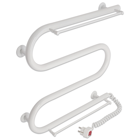 Електричний полотенцесушитель Laris Зебра ЗМІЙОВИК 25 500Х500 з полицями (білий) Київ