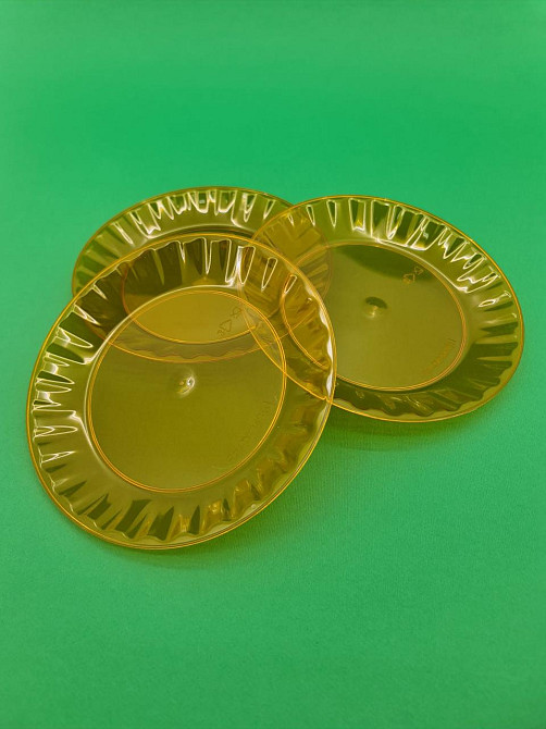 Тарілка одноразова 160 мм Склоподібна Помаранчева (10 шт) Харків - фото 3