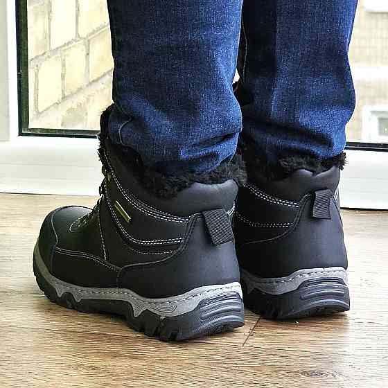 Черевики Зимові Чоловічі Кросівки на хутрі Чорні Зима Хух (розміри: 40,41,42,43,44,45) Відео Огляд — 502 Дніпро