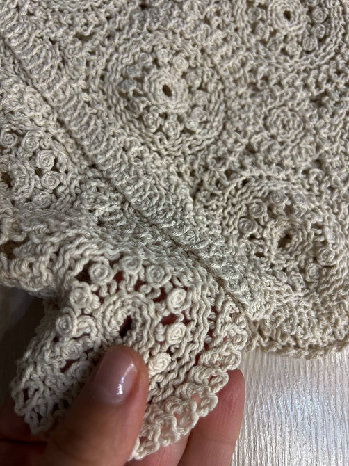 Блузка женская A-N 5303 кружевная вязаная с коротким рукавом, бежевый, one size Киев - изображение 16