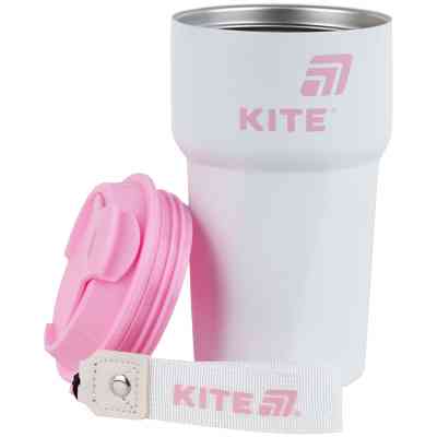 Термокружка Kite 450 мл біло-рожева (K25-1220-3) Вінниця