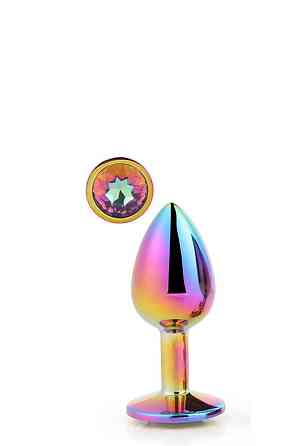 Dt21781 Райдужна анальна пробка GLEAMING LOVE MULTICOLOUR PLUG SMALL Sex Aura Київ