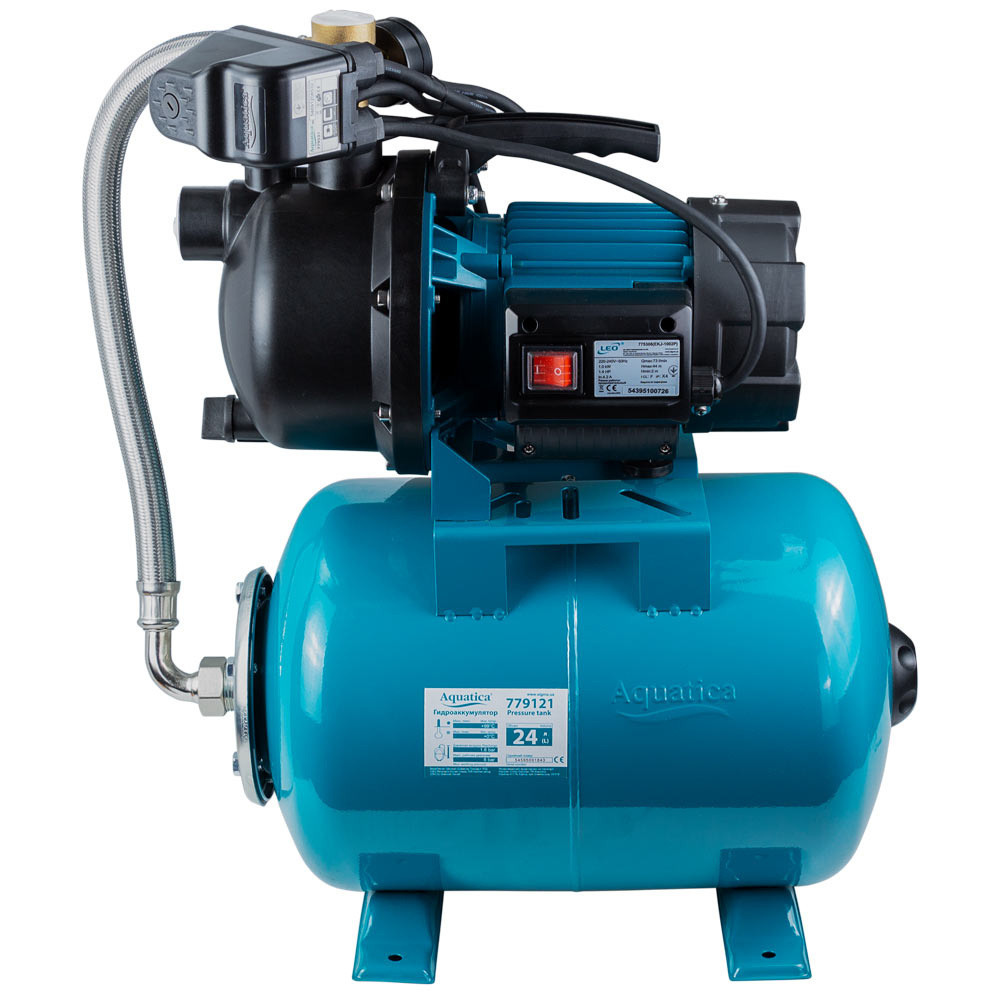 Станція 1.0кВт Hmax 44м Qmax 73л/хв пластик (самовсмоктуючий насос) 24л Україна AquaticaLEO EKJ-1002PA5/UA Рівне - фото 2