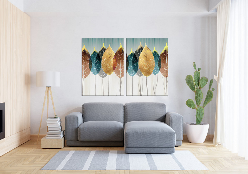 Модульная картина в гостиную / спальню  Листя  TLV-2_045 90x132  см Киев - изображение 3