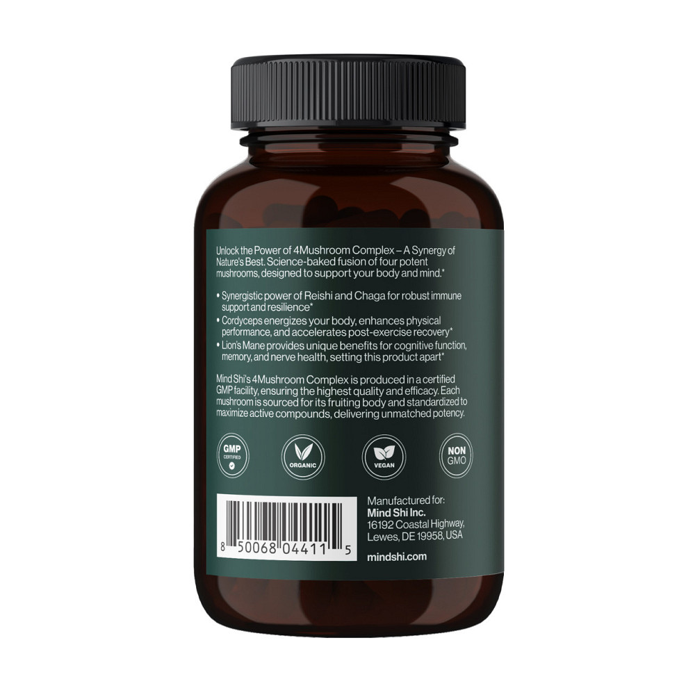 Комплекс грибів для імунітету Mind Shi 4Mushroom Complex 1000 mg 60 капс Київ - фото 3