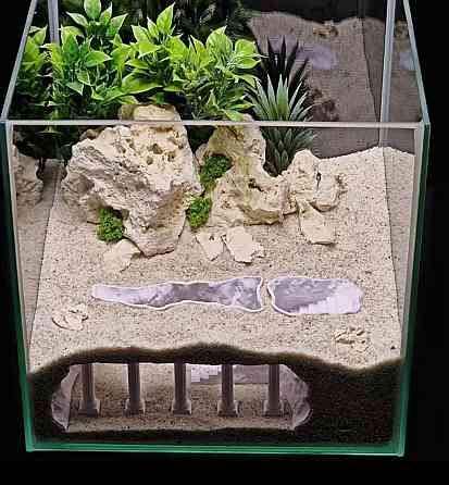 Грот для акваріума з колонами декоративна печера укриття для риб акваріумний декор Київ