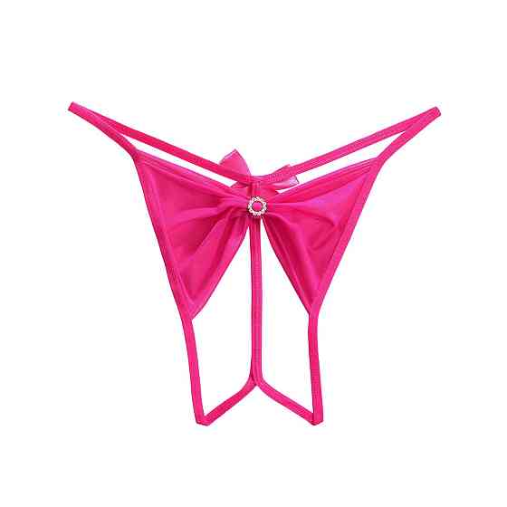 Трусики з розрізом у формі бантика one size малиновий Київ