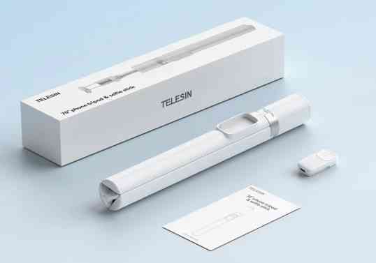 Селфі палиця штатив для телефону з поворотом нахилом пультом 35-180см Telesin P1-TSS-002 Київ