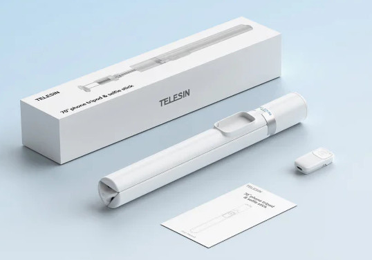 Селфі палиця штатив для телефону з поворотом нахилом пультом 35-180см Telesin P1-TSS-002 Київ - фото 5