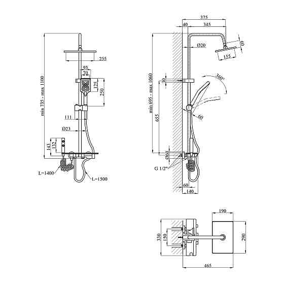 Душевая система Agua Acero - AVION 04759AM Київ