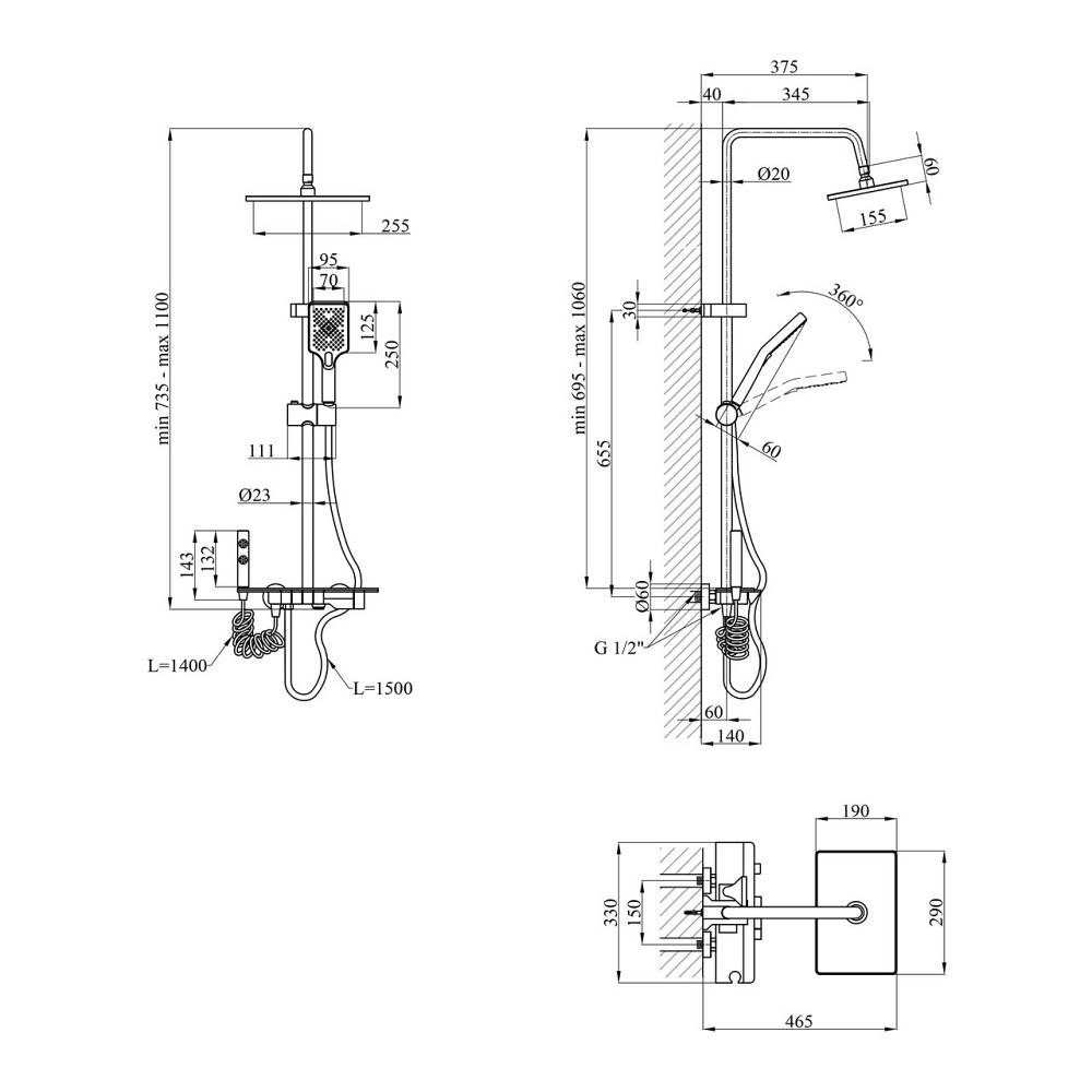 Душевая система Agua Acero - AVION 04759AM Киев - изображение 2