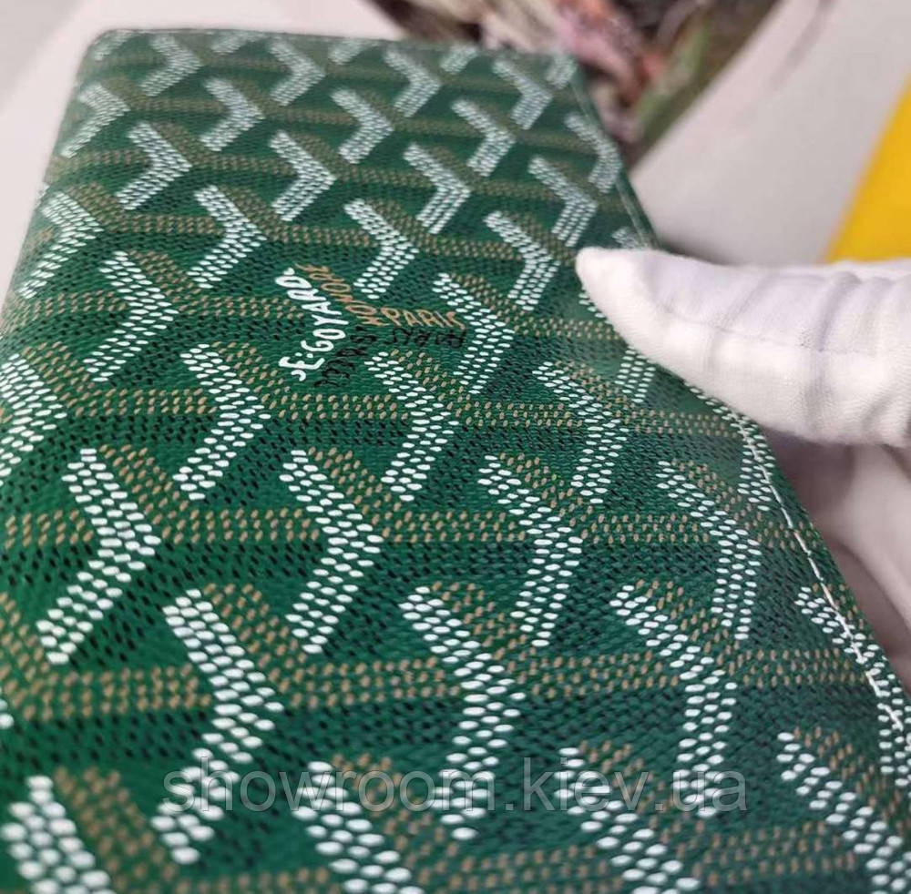 Мужское вертикальное портмоне Goyard (091) Lux green Киев - изображение 8