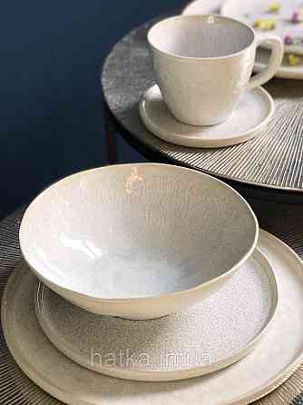 Салатник Olens "Вайт-стоун" 17,5х5,5 см білий із сіро-корич. домішками для дому та ресторану Київ