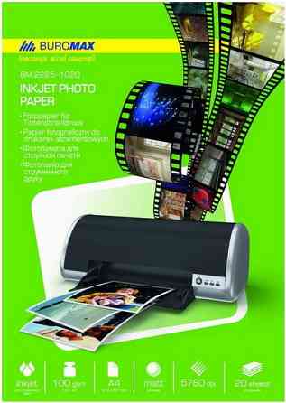 Фотопапір A4/230 г "Buromax" матовий (уп. 20 арк.), BM.2225-6020, шт Київ