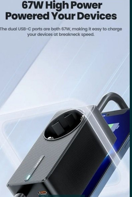 Зарядка Toocki 67w. Gan Rower Adapter Socket. Київ - фото 1