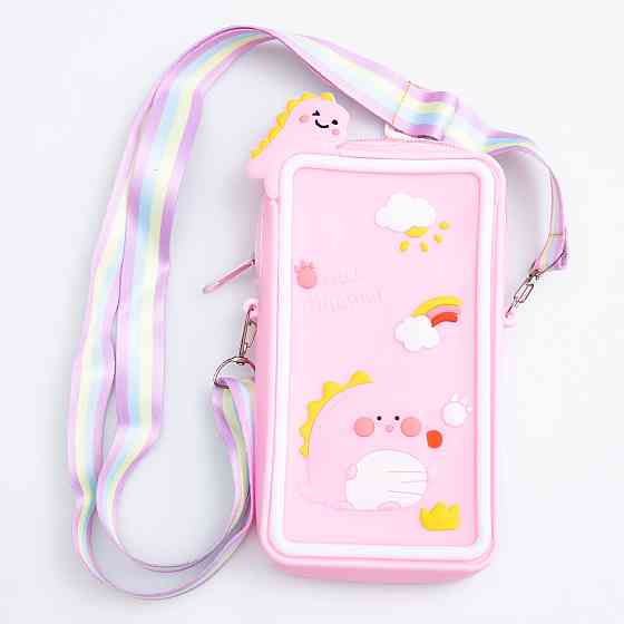 Рожева силіконова дитяча сумочка-кошелек 17x10 см Київ