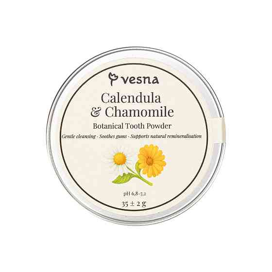 Заспокійливий зубний порошок Календула і ромашка Vesna 35 г Київ