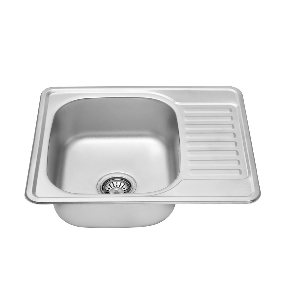 Кухонна мийка з нержавіючої сталі Kroner KRP Dekor - 58х48 (0.8 мм) Київ - фото 4