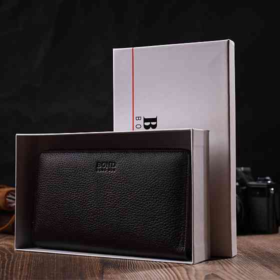 Цікавий чоловічий клатч з одним відділенням із натуральної шкіри BOND 22032 Коричневий Київ