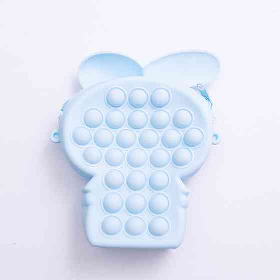 Дитяча силіконова сумочка-гаманець з поп-іт 15*10*3 см Блакитний HP-55-8BL Коломия