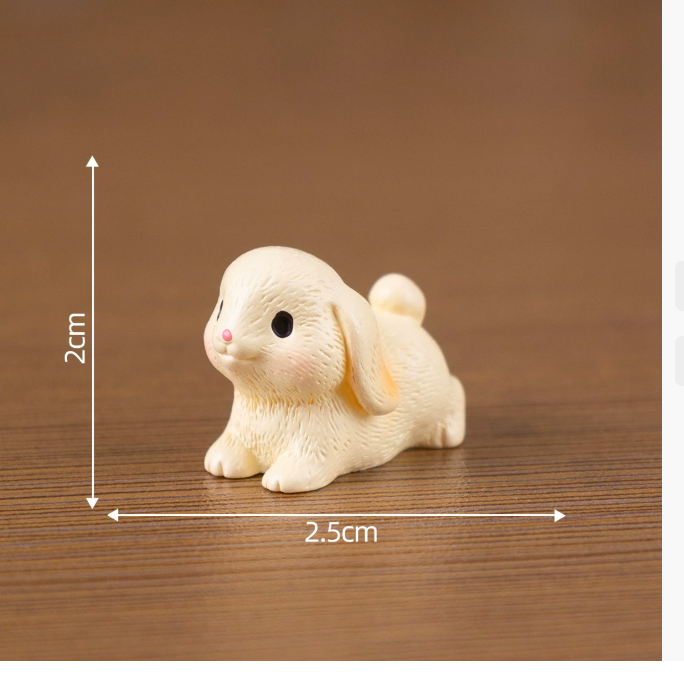 Фігурки Кролики 2.6 х 2.4 см Набір 4 шт Мініатюра для міні-саду Одеса - фото 4
