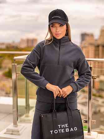 Спортивний костюм на флісі жіночий "Real" | Батал Графіт, 54-56 Київ