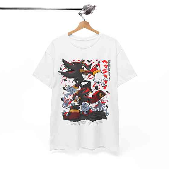 Футболка для хлопчика з аніме принтом Схадов Хедгехог Хероес Сонік оверсайз (зріст від 165 до 180) Чорний AnimeJ0015m Дніпро