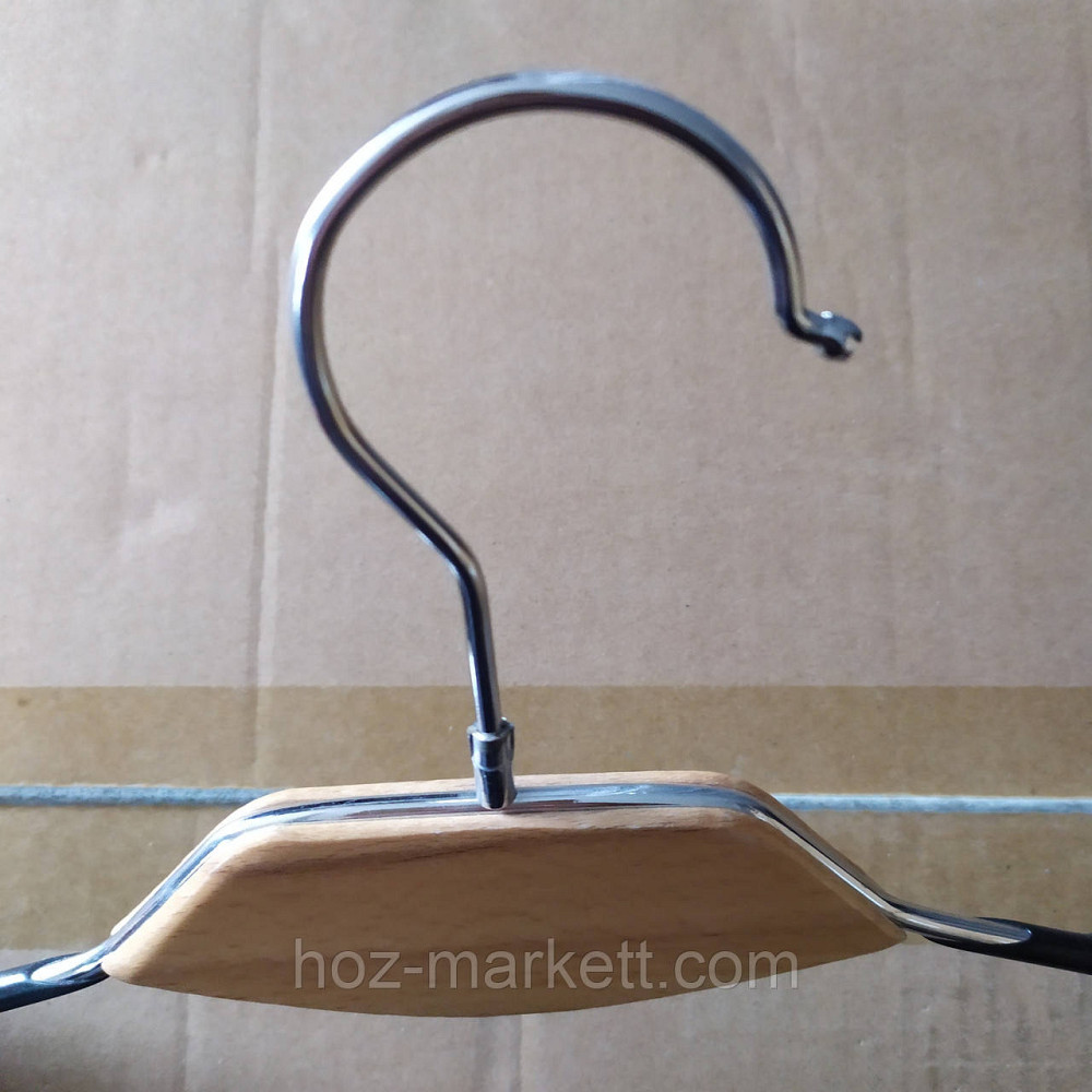 Вішалки плічка, тремпель металевий у чорному силіконі з хромованим гачком широкі з декором дерево. Харків - фото 7