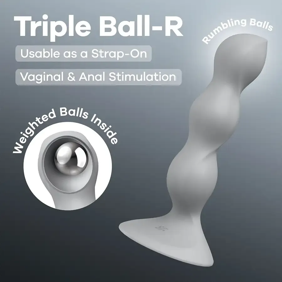 Анальный стимулятор-бусины Satisfyer Triple Ball-R Grey Львов - изображение 7