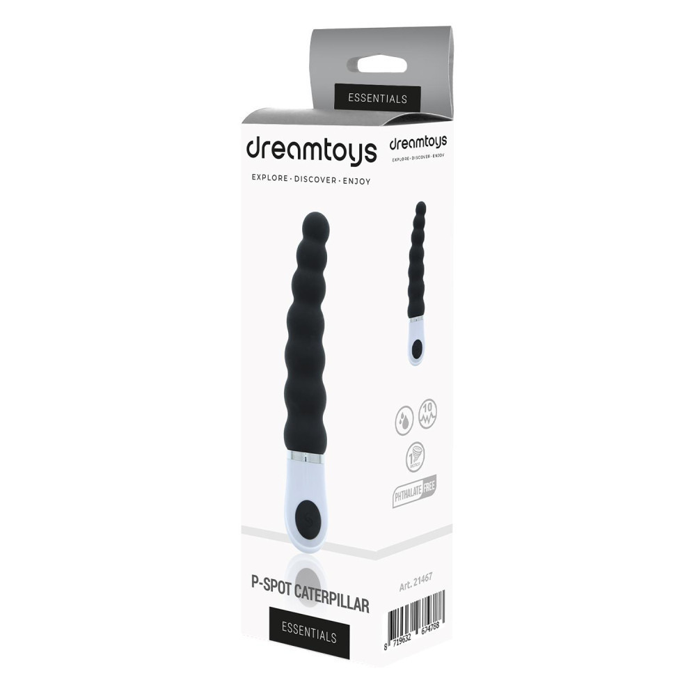 Анальний вібратор Dream Toys Essentials P-Spot Caterpillar, чорний, 15 × 2,5 см Sex Aura Київ - фото 2
