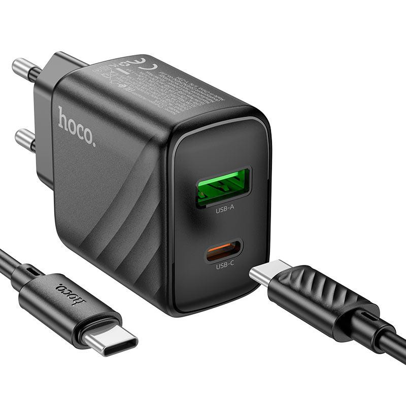 Мережевий зарядний пристрій з кабелем HOCO CS23A Sunlight dual-port PD30W+QC3.0 charger set(Type-C to Одеса - фото 5