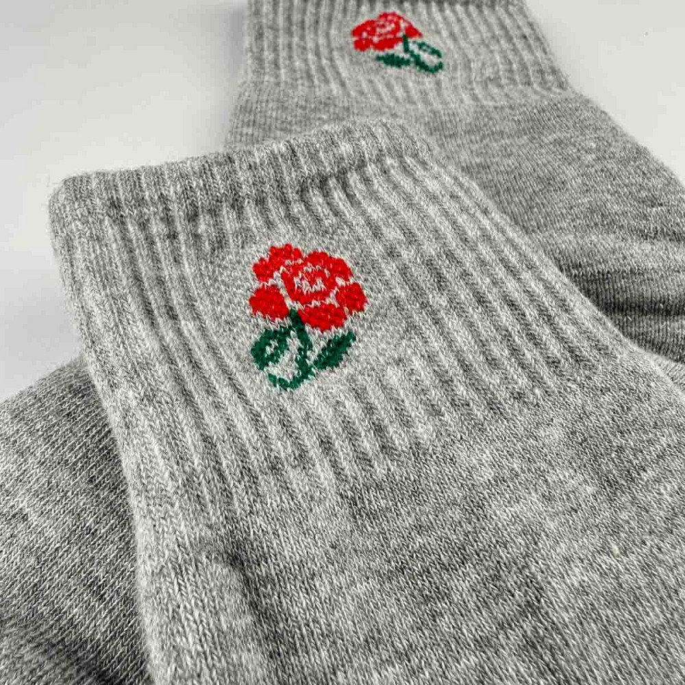 Теплые носки женские классические однотонные Цветок GM Textile Высокие 36-41 Светло-Серый Сумы - изображение 3