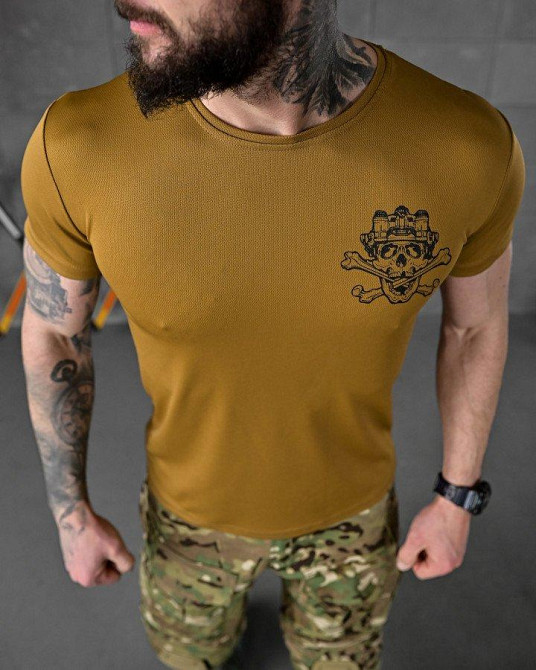 Тактическая потоотводящая футболка SABUR skull ВТ5127 Одесса - изображение 1