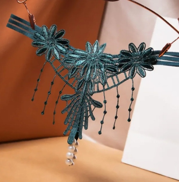 Трусики з намистинками та квітками універсальний зелений Київ - фото 1