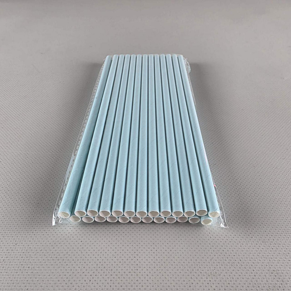 Соломка трубочка паперова Ø 5 мм 20 см М'ятно-зелена, 25 шт. (1 пачка) Харків - фото 2