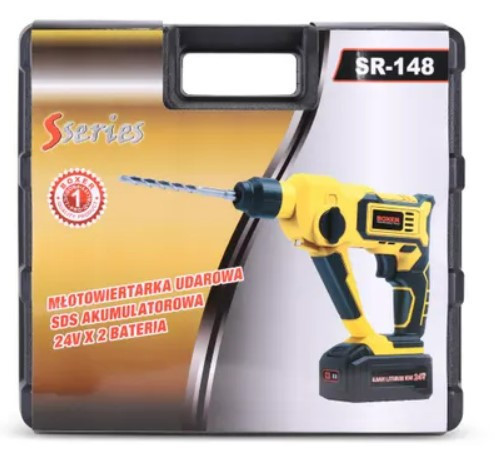 SR-148 Акумуляторний перфоратор SDS+ 2x24 В з м'якою рукояткою, набір свердлів та насадок, кейс Одеса - фото 7