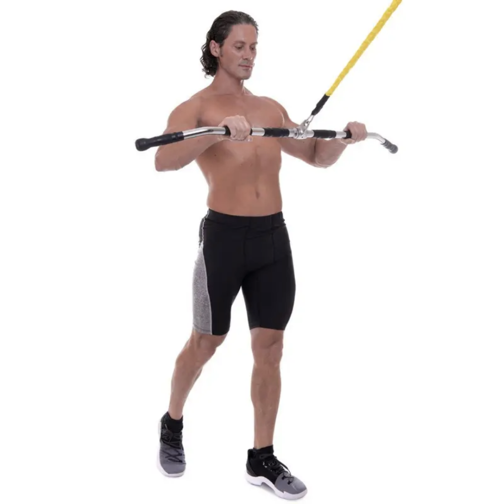 Ручка для верхньої тяги York Fitness 122см вигнута з гумовими рукоятками, хром Київ - фото 10