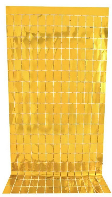 Дождик для фотозоны на стену кубиками 2 м на 1 м золотистый Киев - изображение 1