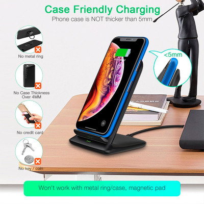 Зарядний пристрій Choetech 15W Fast Wireless Charging Stand 2coils black (T555-F-BK) Вінниця - фото 7