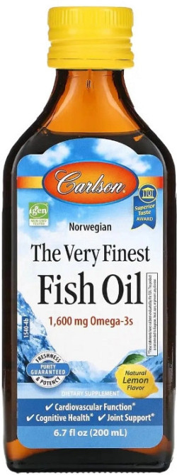 Риб'ячий жир Carlson Fish Oil 1600 мг 200 мл лимон Київ - фото 1
