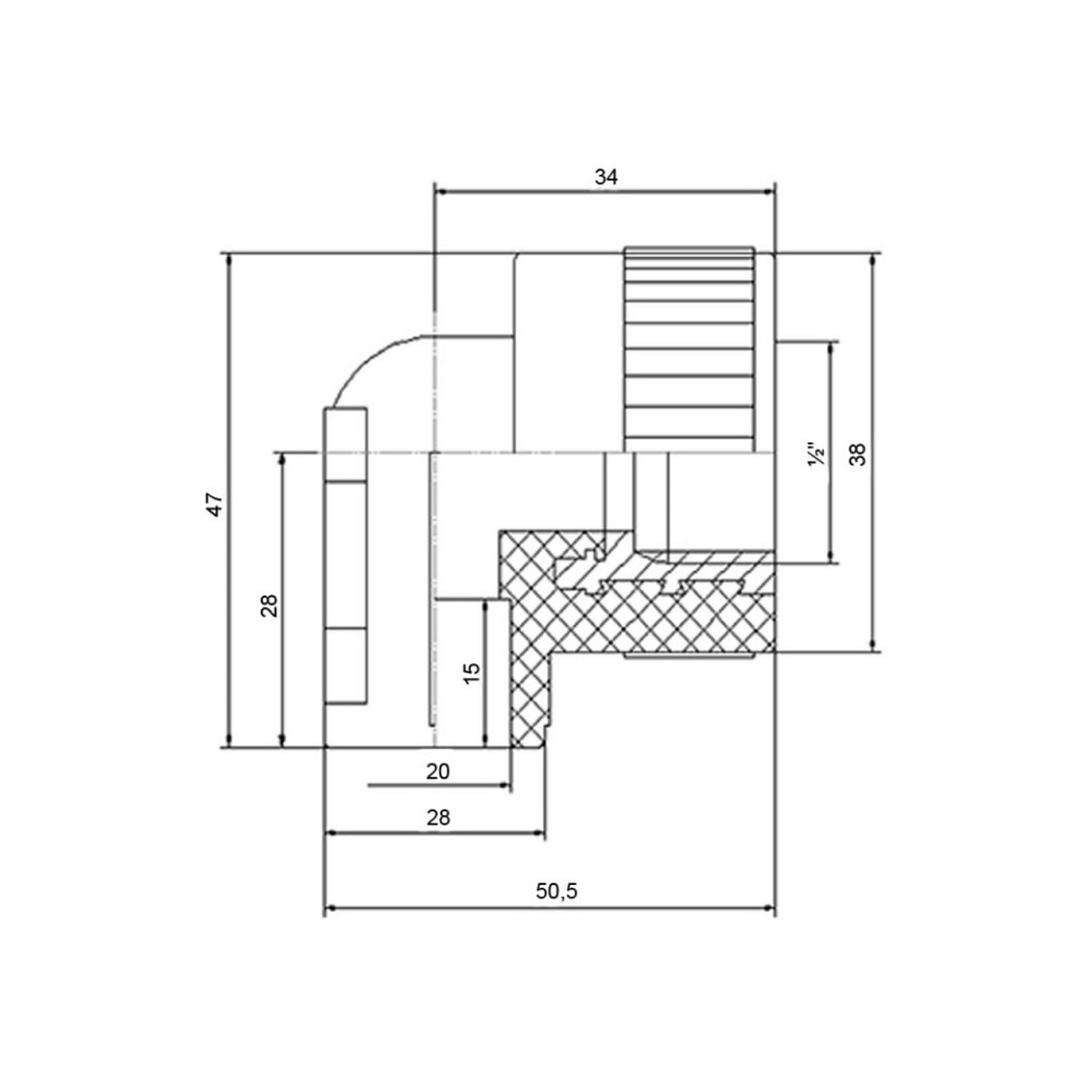 Куточок настінний PPR Blue Ocean "Білий" 20х1/2", 90° ВР Київ - фото 2
