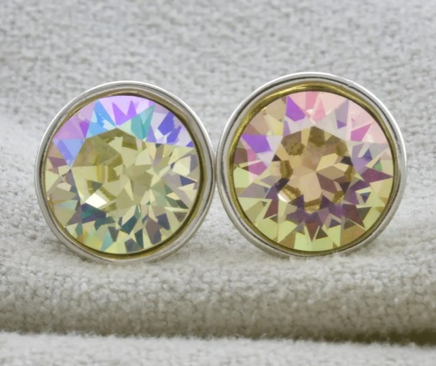 Серьги Xuping с кристаллами Swarovski 83081, размер 10*10мм, цвет блестящий желтый, позолота Белое Золото Киев - изображение 1