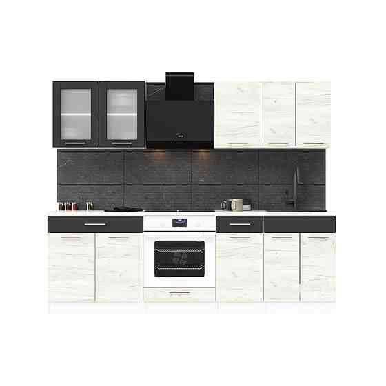 Кухня модульная Эверест Эко набор №3 крафт белый/графит 2.4 м столешница Скай (DTM-071063) Львов