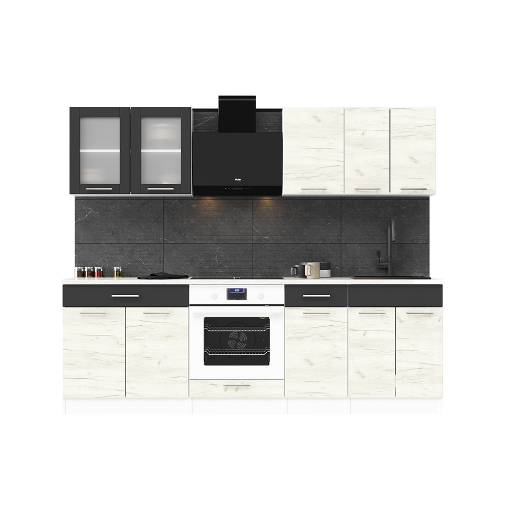 Кухня модульная Эверест Эко набор №3 крафт белый/графит 2.4 м столешница Скай (DTM-071063) Львов - изображение 2