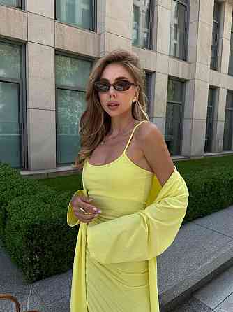 Женский комплект платье + кардиган Лимонный Харьков